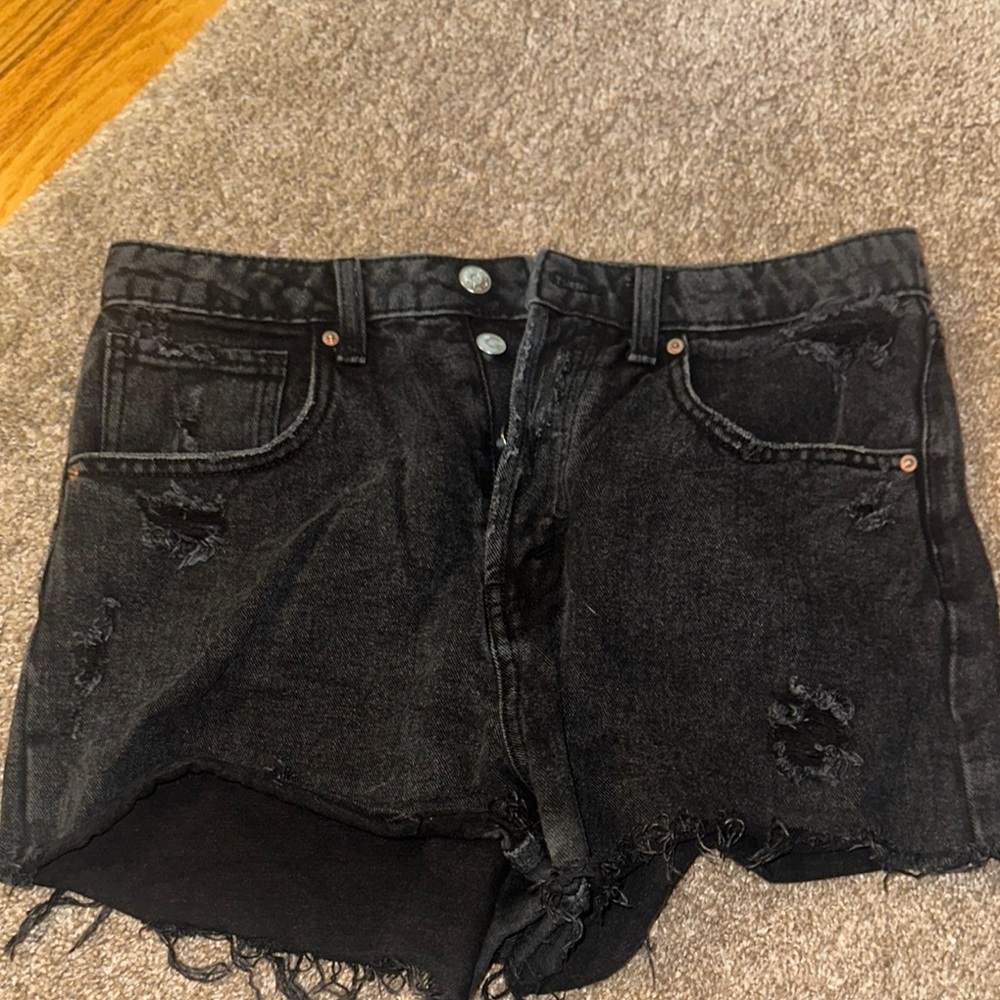 Black Denim Cutoff Shorts